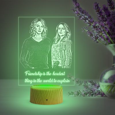 Acrylic Engraved Customized with Any Photo 16 Changing Light & Remote Control